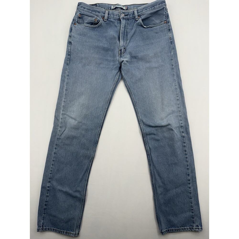 Levis 505 Jeans Mens Size 36x36 Blue Denim Mid Rise 5 Pocket Design Straight Fit